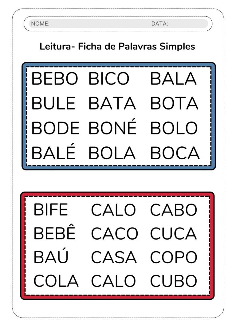 Fichas Para Leitura S Labas Simples Educa Market