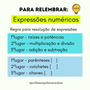 CARTAZES MATEMÁTICOS – expressões numéricas