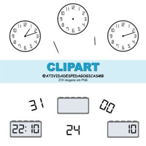 CLIPART relógio digital e analógico (PNG)