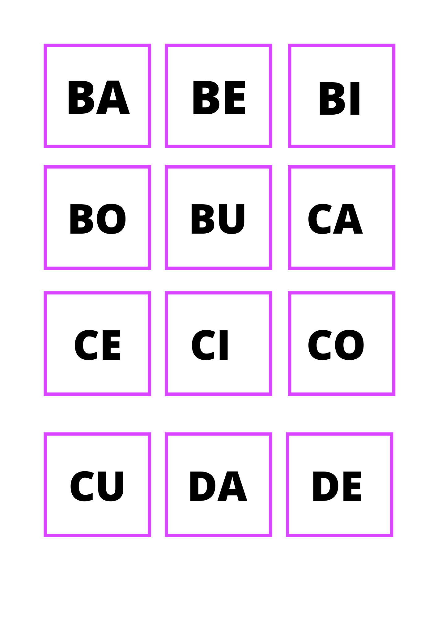 15 Atividades de alfabetização sílabas simples para imprimir