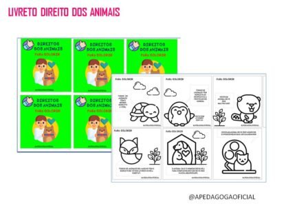 Livreto de atividades para colorir - Direitos dos animais