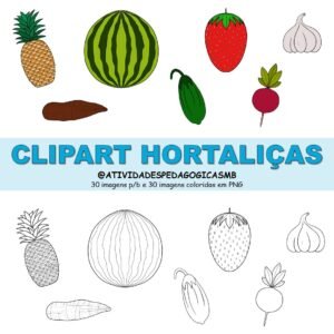 CLIPART hortaliças – p&b e colorido (PNG)