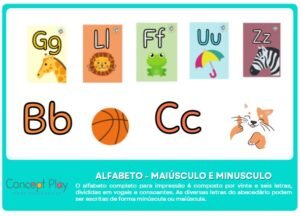 Jogo alfabeto – maiúsculo e minúsculo