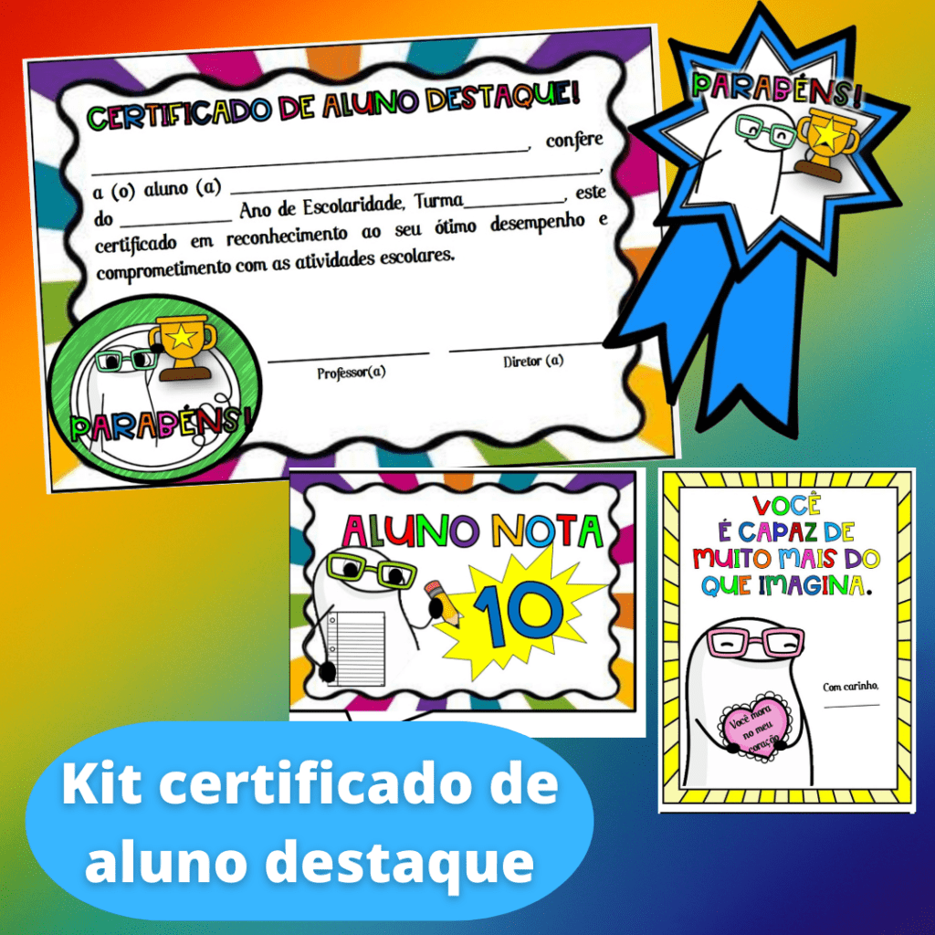 Kit Certificado De Aluno Destaque Educa Market