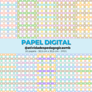 Papel digital xadrez – tons pastel (JPEG)