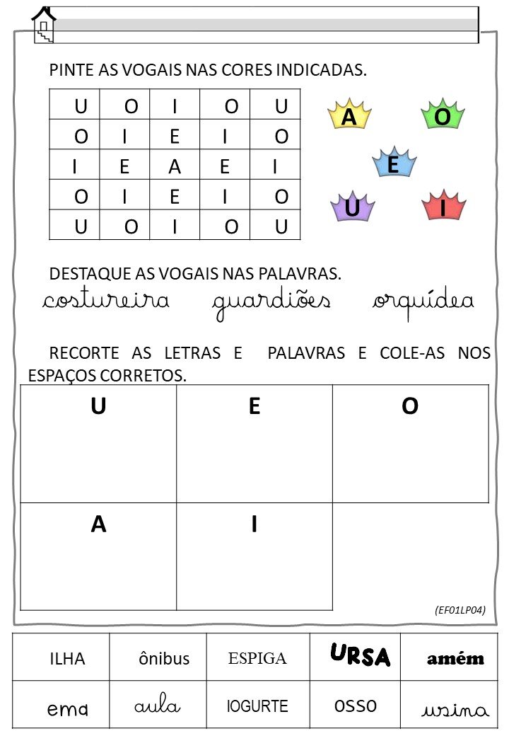 Atividades de Vogais para educação infantil - Toda Matéria