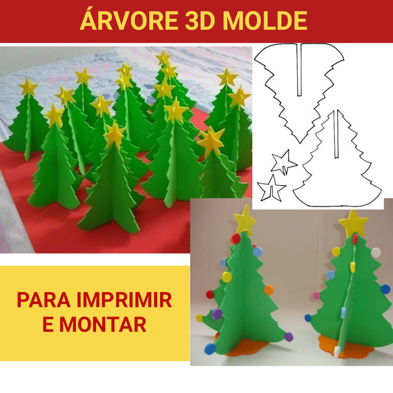 Árvore de Natal 3D Molde - Educa Market