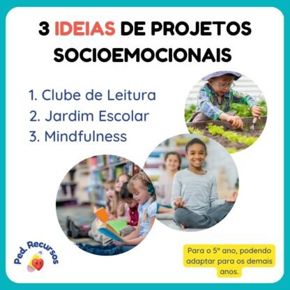 Três ideias de projetos socioemocionais para trabalhar os alunos.