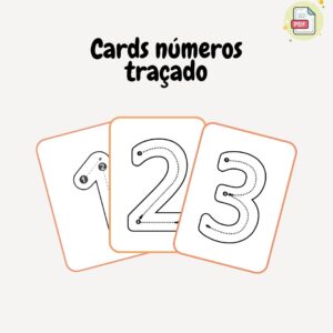 Cards de números pontilhado