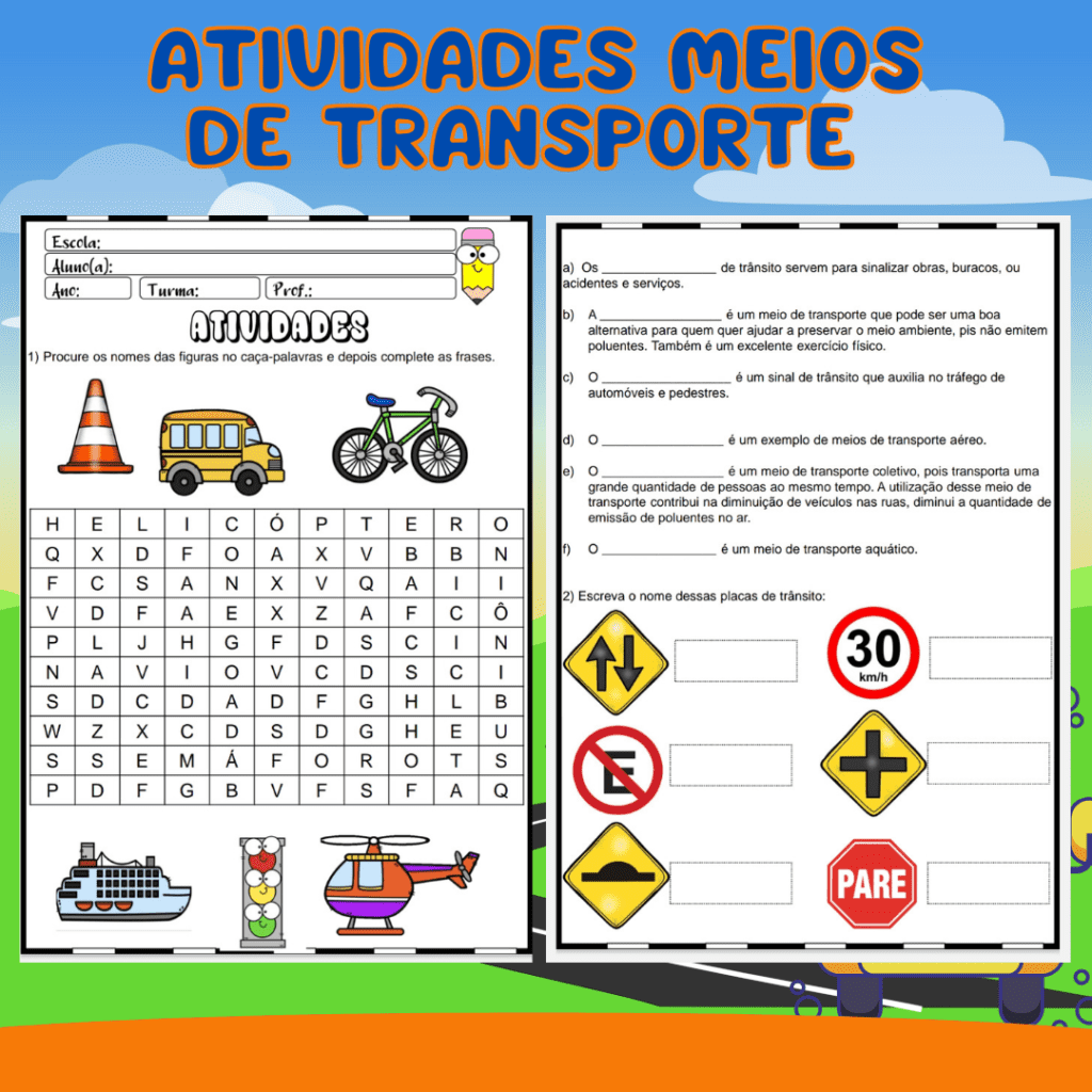 Atividades Meios De Transporte Educa Market