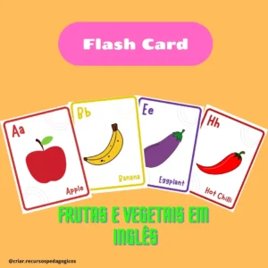 FlashCard frutas e vegetais em inglês
