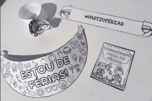 #PARTIUFÉRIAS – Bracelete, Viseira e Livrinho Passatempo