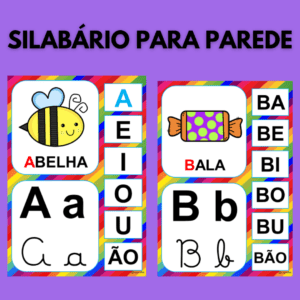 Silabário de parede com alfabeto 4 formas
