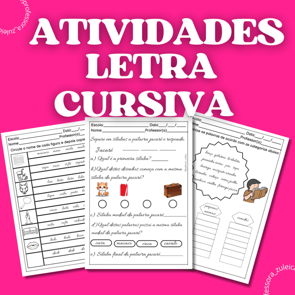 Atividades Letra Cursiva Educa Market 