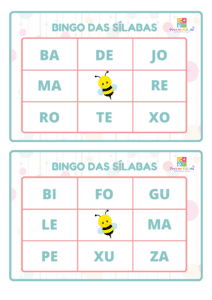 Combo Bingo das Letras, Sílabas e Palavras