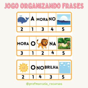 Jogo organizando frases