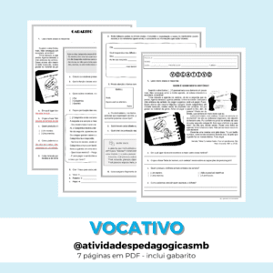 ATIVIDADE – vocativo/vírgula