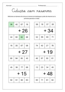 Adição com reserva + pintar