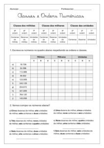 Classes e Ordens Numéricas 1