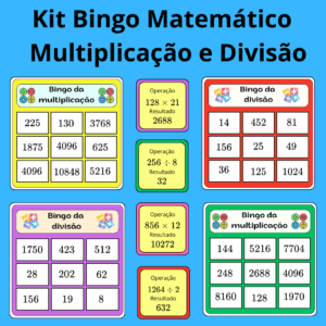 Kit de Bingo de Multiplicação e Divisão