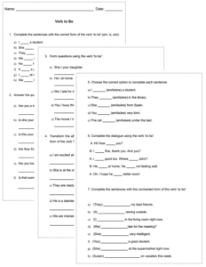 Lista de Exercícios: Verbo ‘to Be’