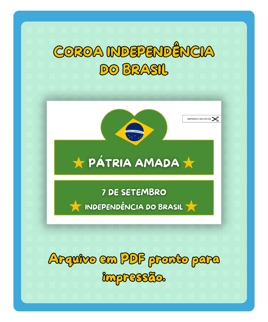 coroa independência do brasil; coroa independência do brasil para imprimir; coroa com o tema independência do brasil; coroa pátria amada; recurso pedagógico independencia do brasil; atividade independência do brasil educação infantil; atividade independência do brasil maternal; atividade independência do brasil educação infantil; atividade lúdica independência do brasil educação infantil; recurso pedagógico; mundo pedagógico atividades; independência do brasil; coroa com o tema independência do brasil