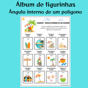 Álbum de Figurinhas: Ângulo interno de um polígono com Tema de Praia 🌴🏖️