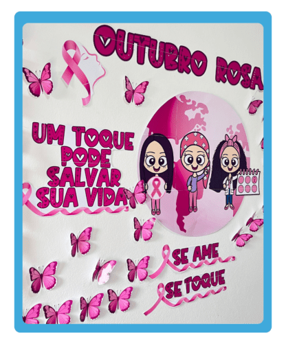 painel outubro rosa, painel outubro rosa borboletas, painel outubro rosa para imprimir, painel outubro rosa escola, painel outubro rosa pdf, decoração outubro rosa, painel campanha outubro rosa