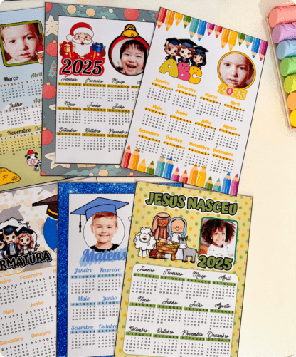 calendário 2025 editável educação infantil