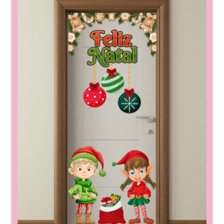 "painel de porta tema Natal" "painel de porta Natal para imprimir" "decoração de porta tema Natal"