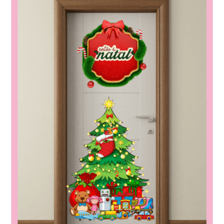 "painel de porta tema Natal" "painel de porta Natal para imprimir" "decoração de porta tema Natal"