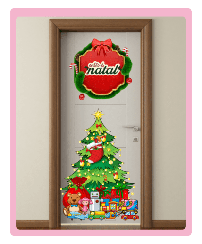 "painel de porta tema Natal" "painel de porta Natal para imprimir" "decoração de porta tema Natal"